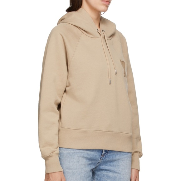 AMI Paris Ami De Coeur Hoodie - Beige - XXS - Picture 2 of 9